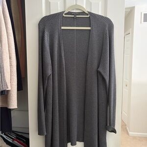 Eileen Fisher Gray Ribbed Cardigan